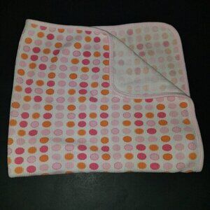 Spasilk Pink Orange Polka Dot Waffle Baby Blanket